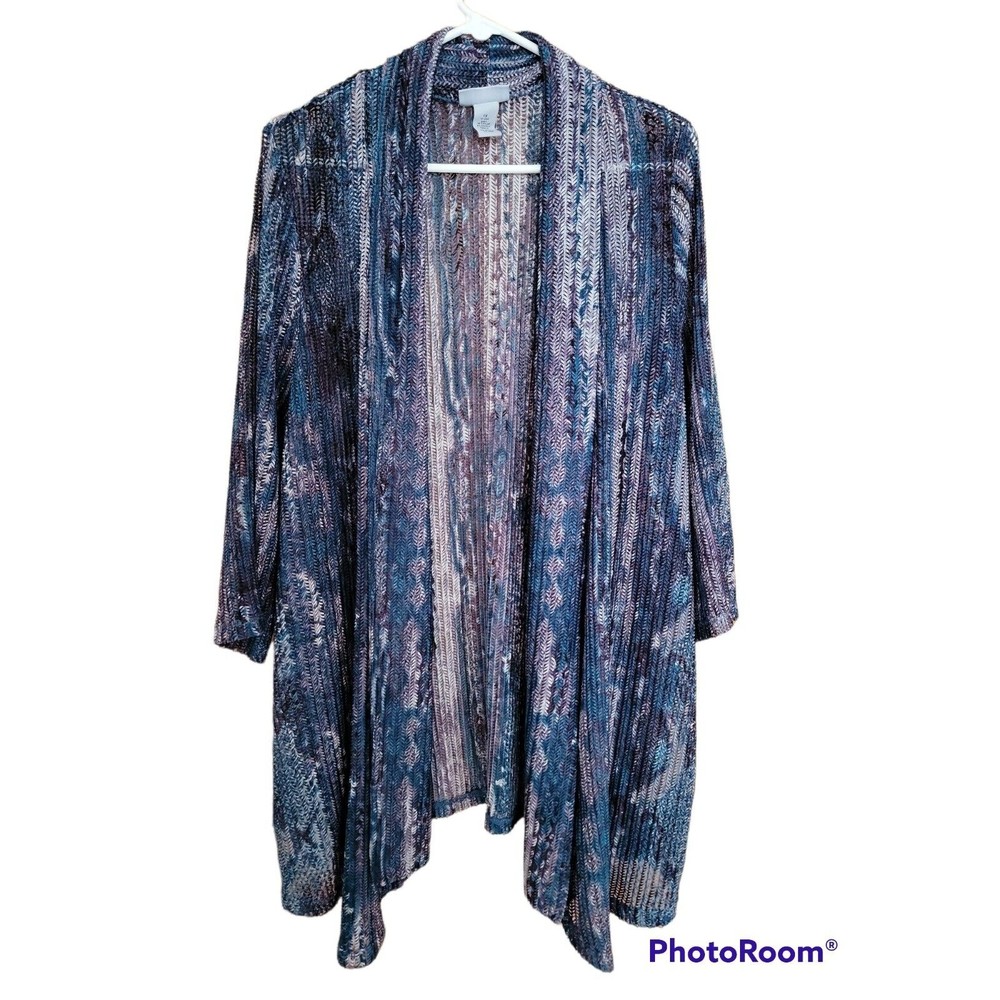 Maggie Barnes for Catherines Womens Size1X Knit Sweater With Varied hues of Teal